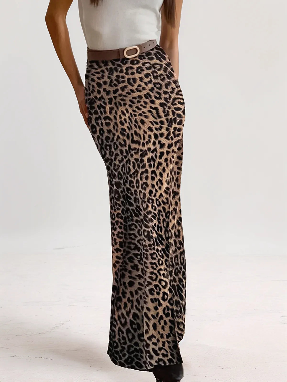 Francesca Leopard Print Maxi Skirt