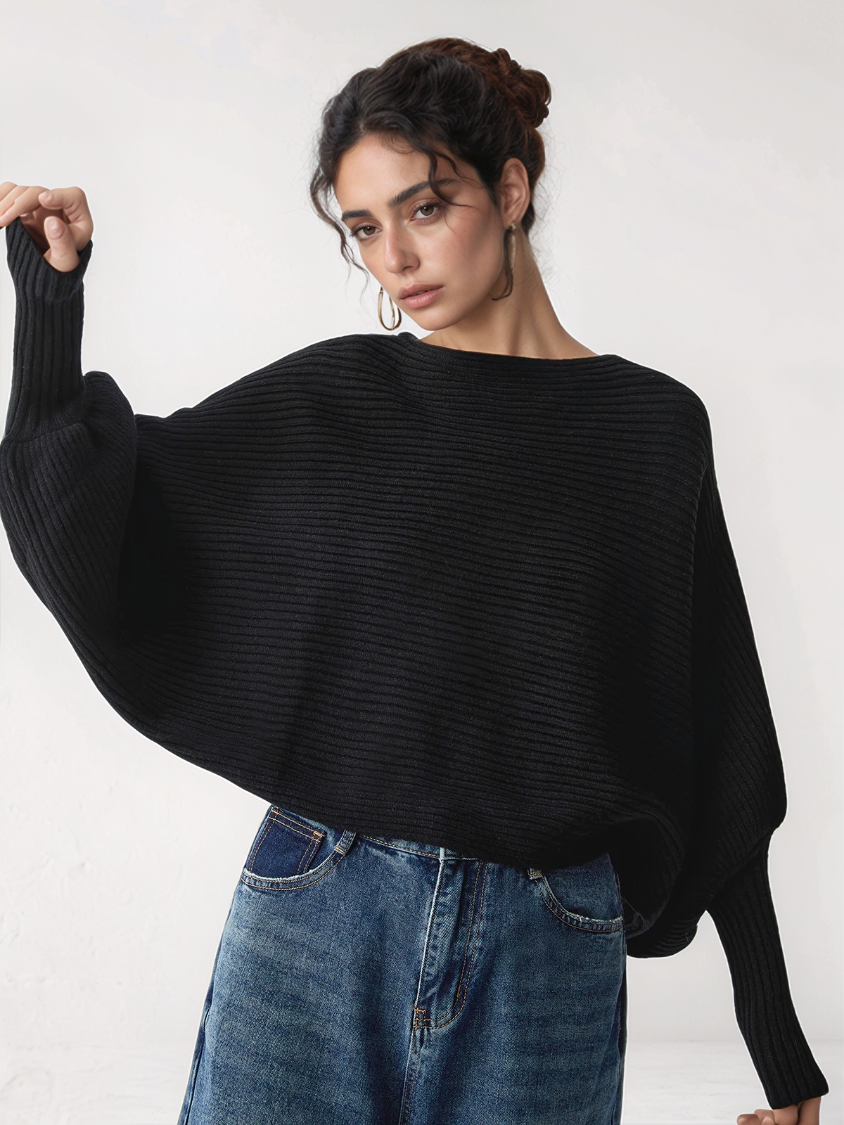 The Nina Ribbed Slouch Crop