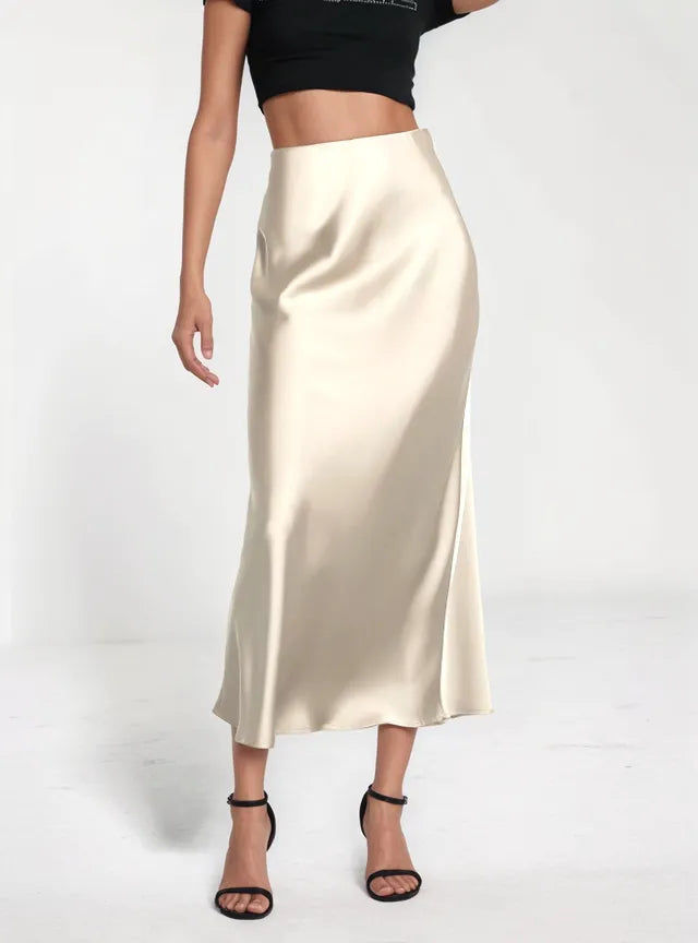 Lacey Satin Maxi Skirt