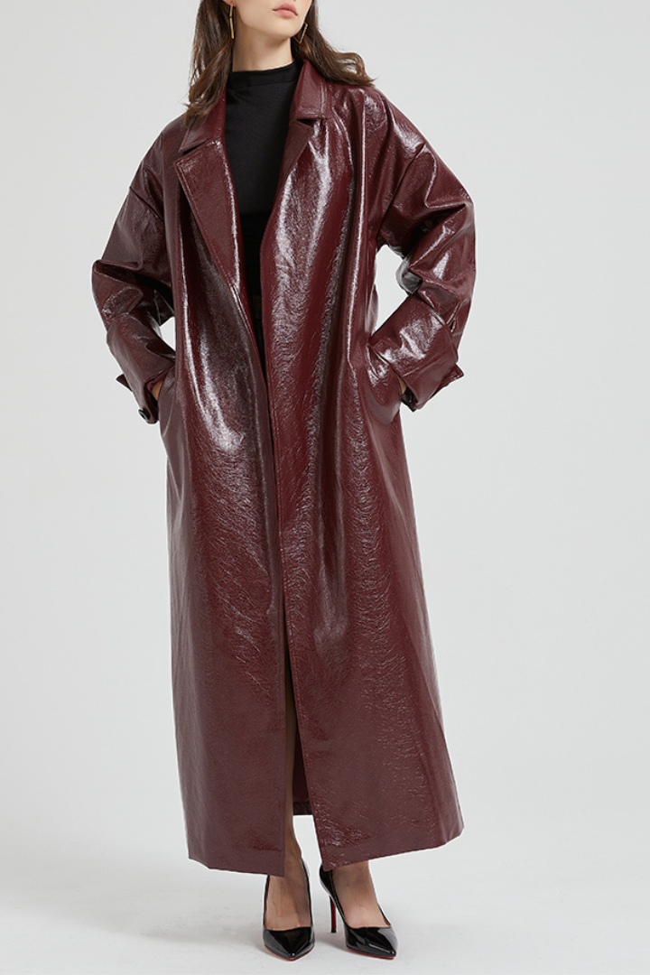 Leila Burgundy Trenchcoat