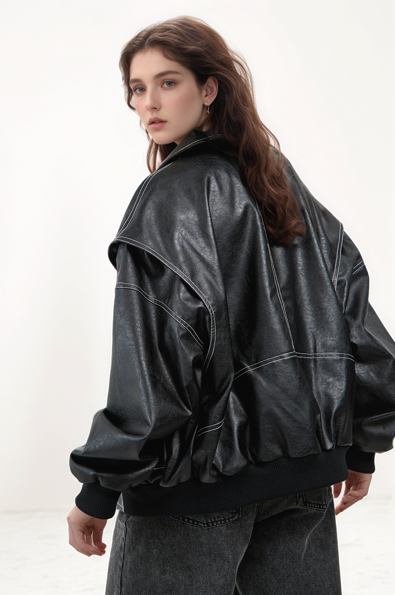 Christina Bomber Leather Jacket