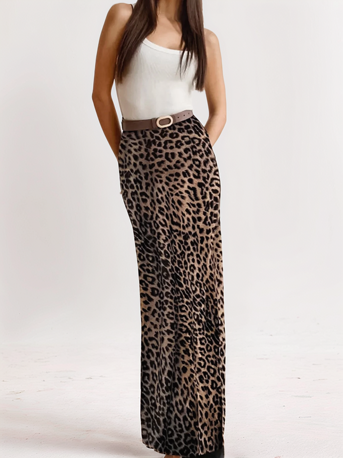 Francesca Leopard Print Maxi Skirt