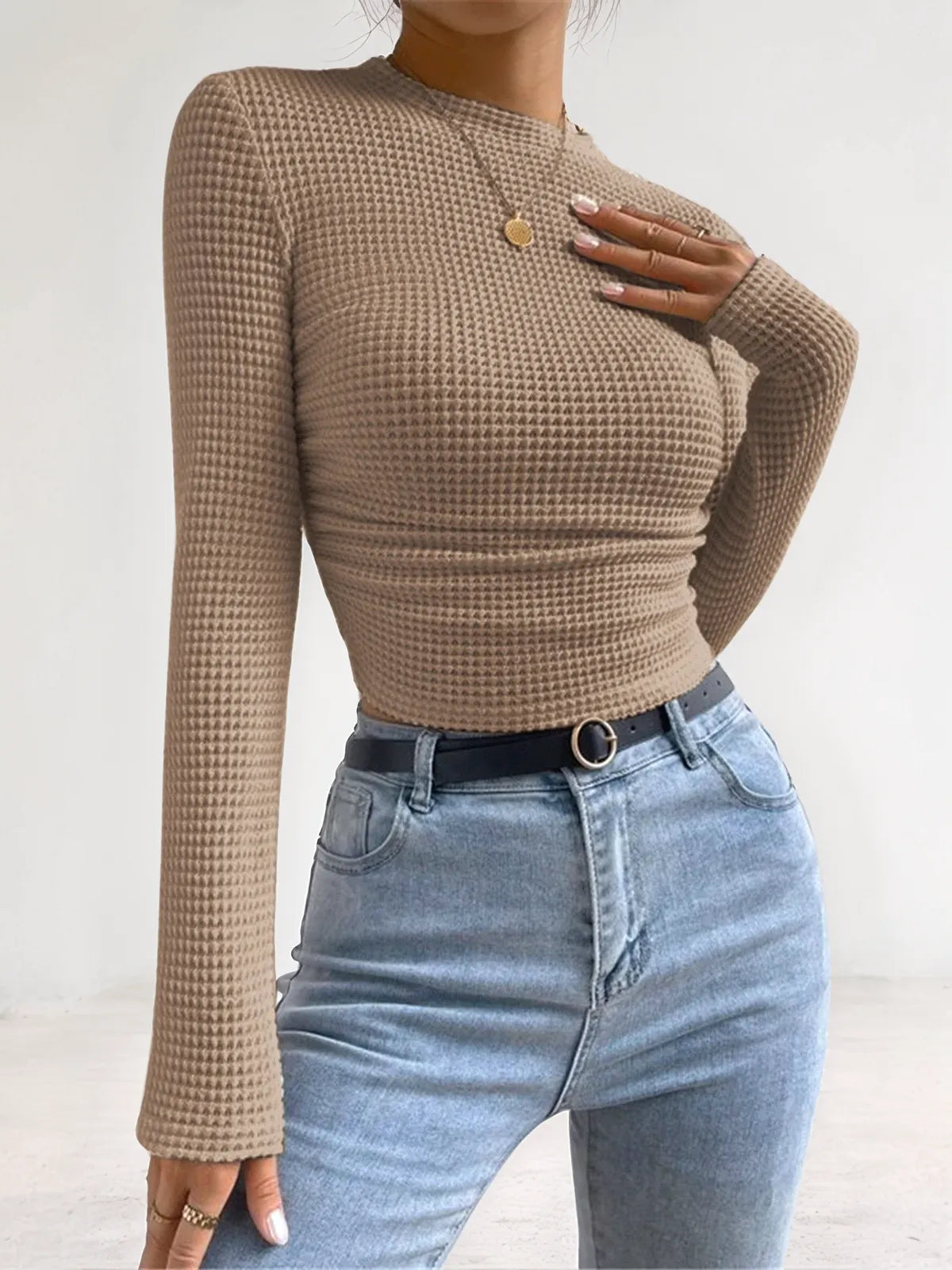 Abiline Waffle Slim Sweater