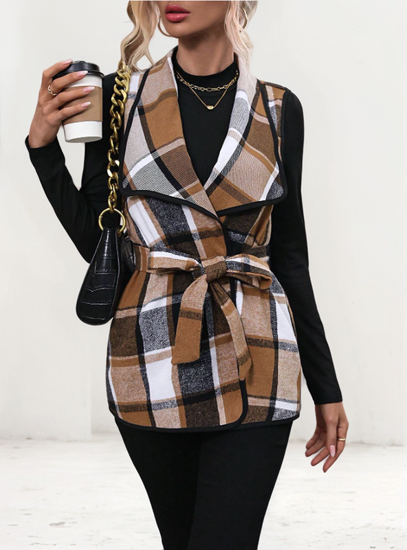 Aspen Plaid Belted Vest & Top