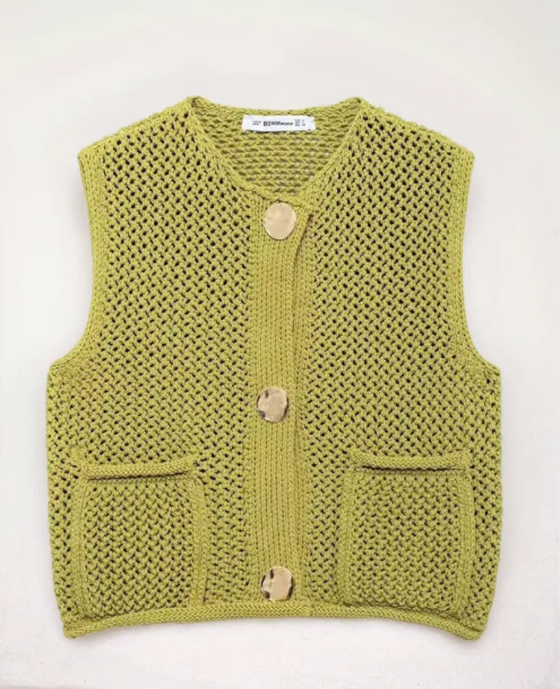 Harper Cropped Knitted Vest