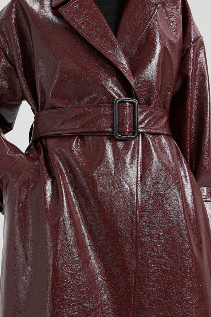 Leila Burgundy Trenchcoat