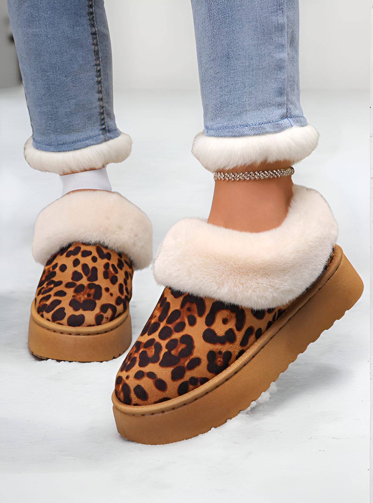 Giselle Leopard Platform Mini Boots