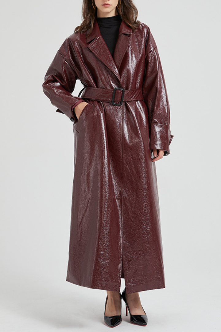 Leila Burgundy Trenchcoat