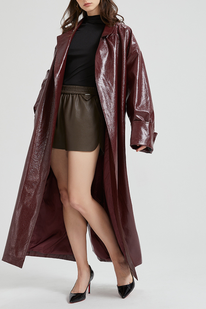 Leila Burgundy Trenchcoat