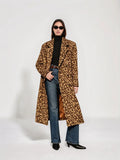 Celine Leopard Pockets Long Wool Coat