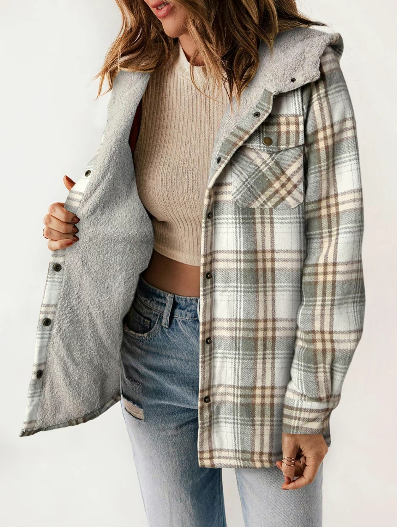 Shelby Hooded fleece coat