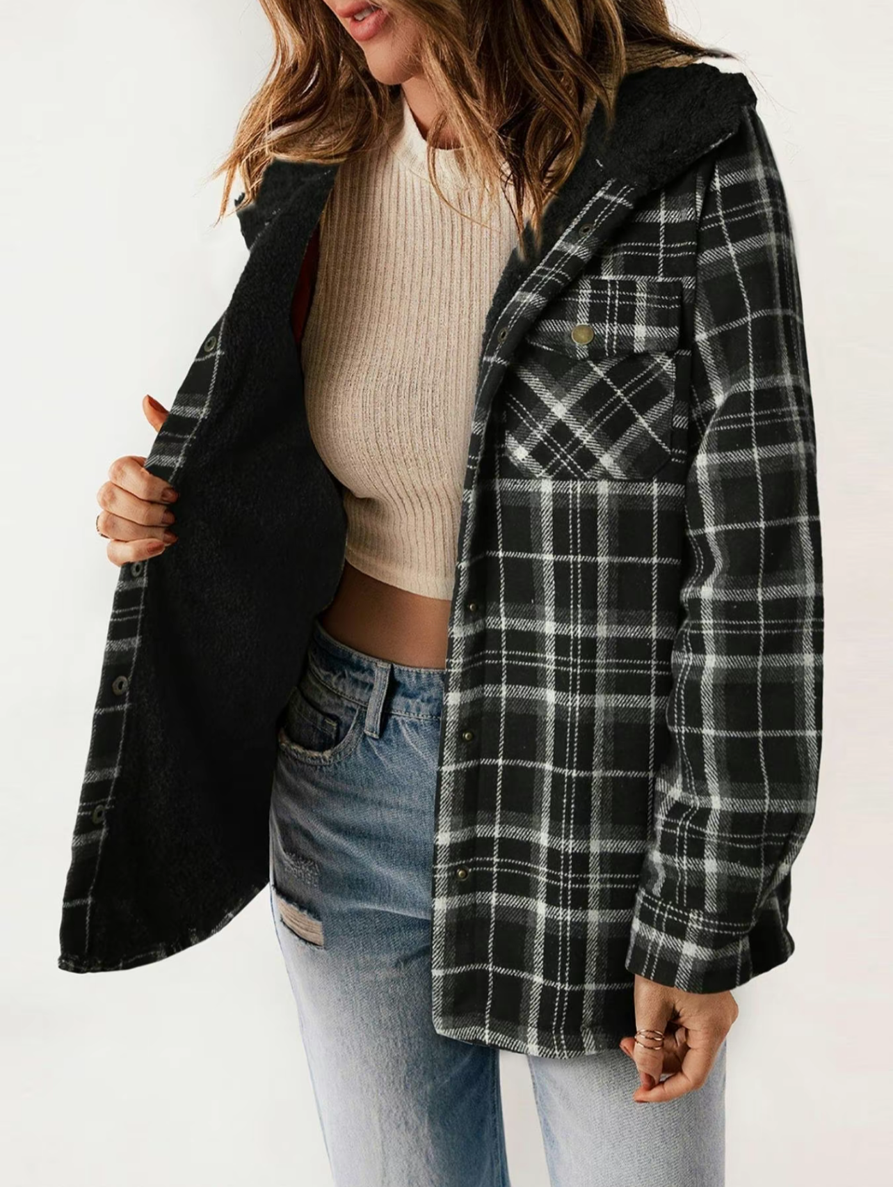 Shelby Hooded fleece coat