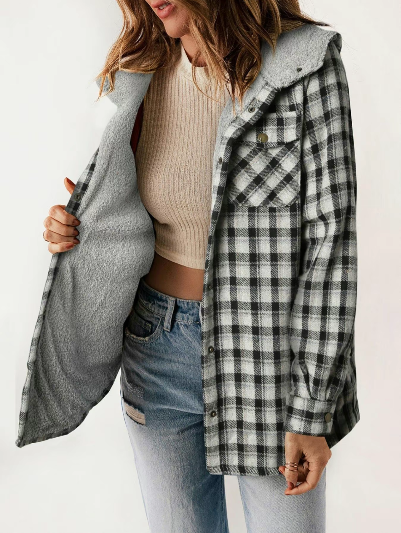Shelby Hooded fleece coat