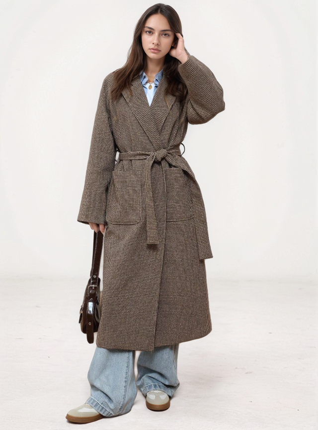 Alexis Plaid long coat