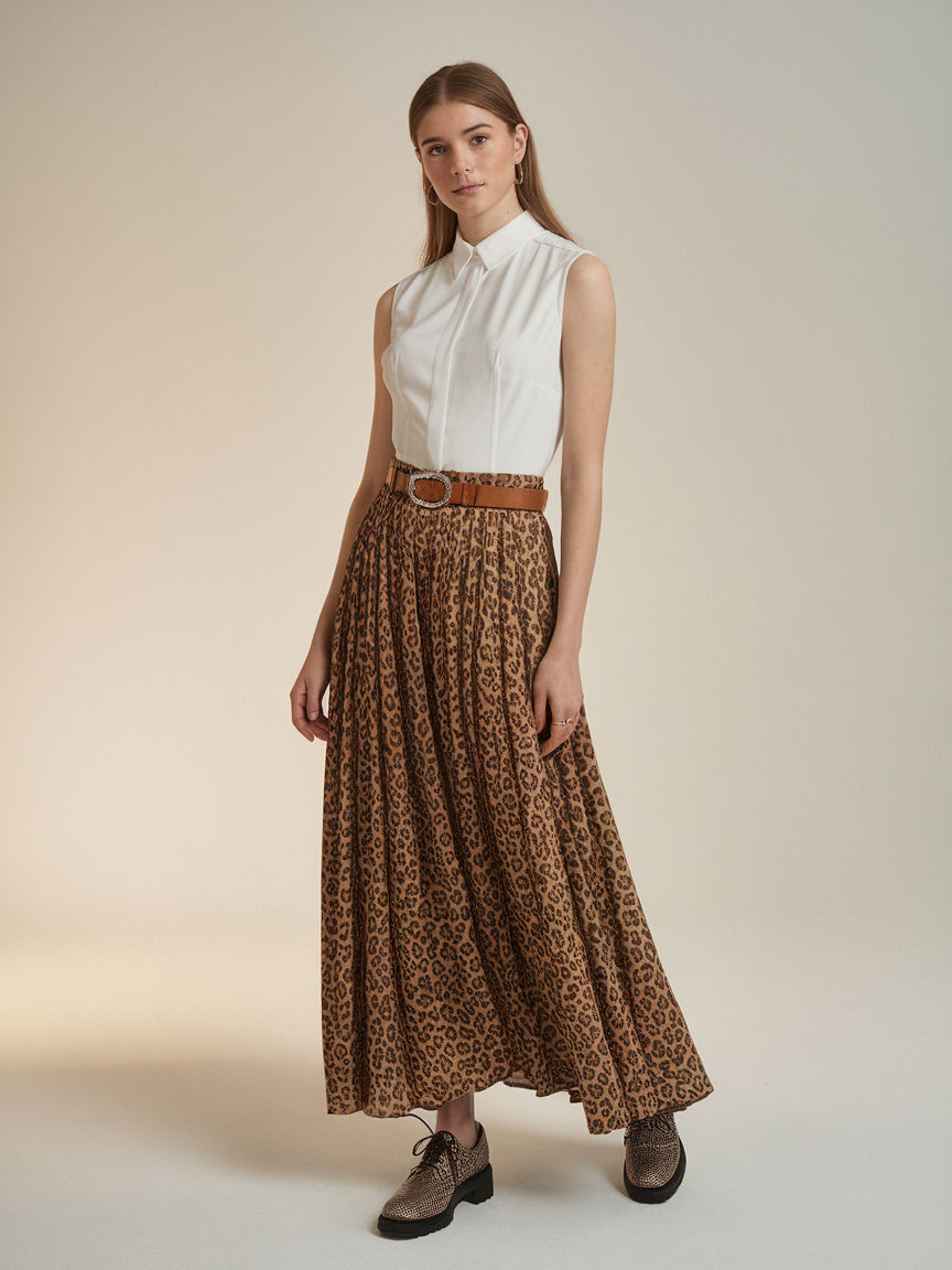 Francesca Leopard Print Maxi Skirt