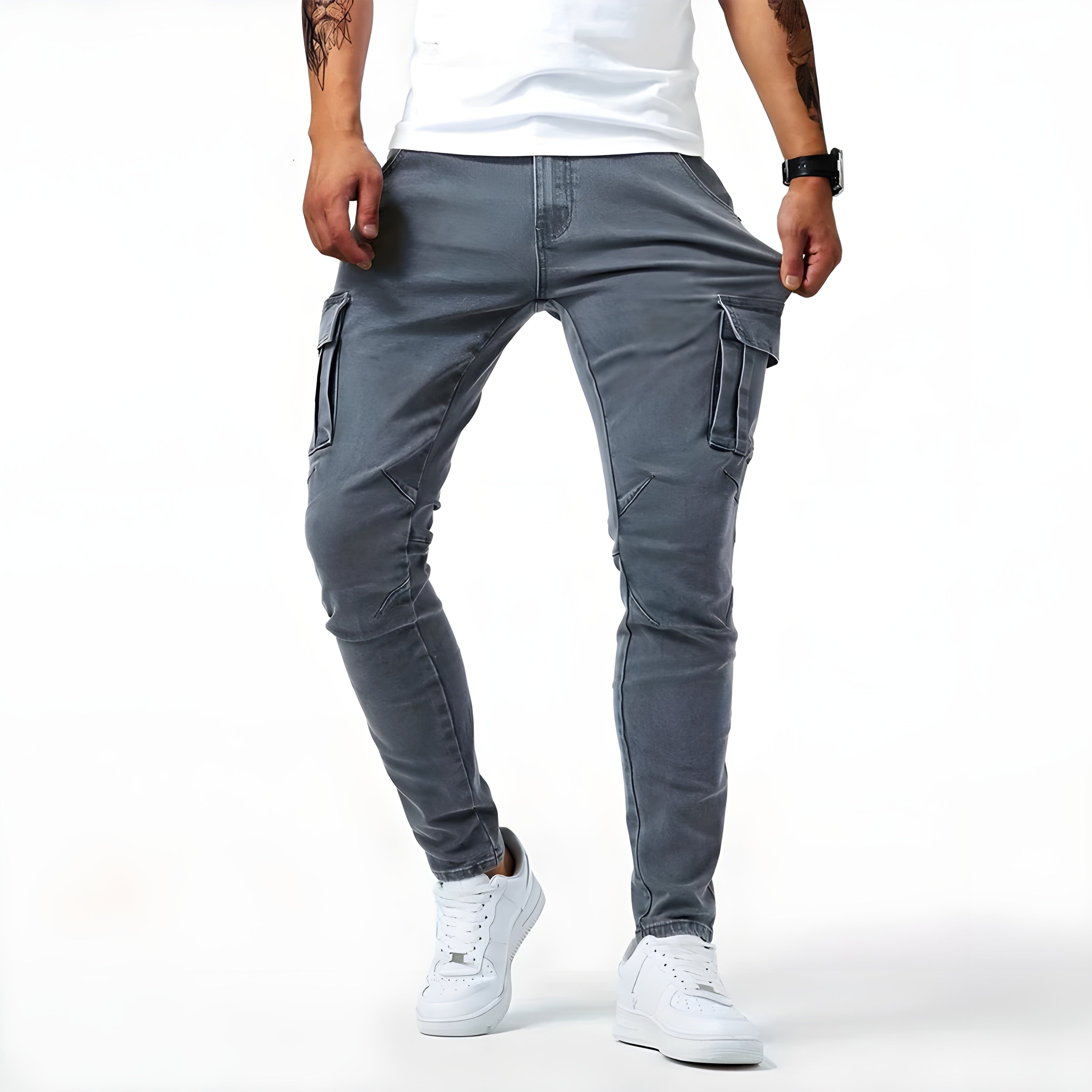 Roy Stretch Denim Cargo Pants