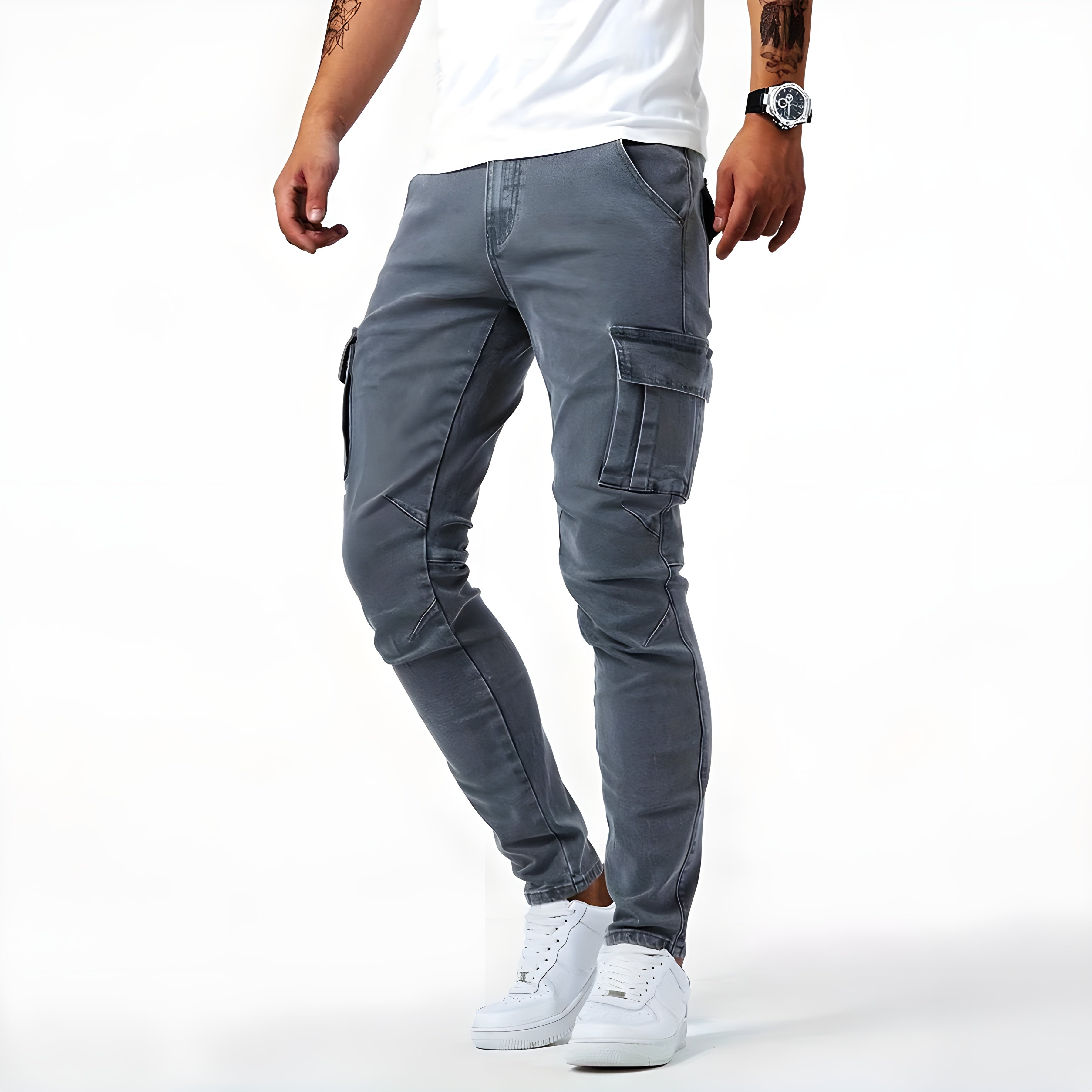 Roy Stretch Denim Cargo Pants