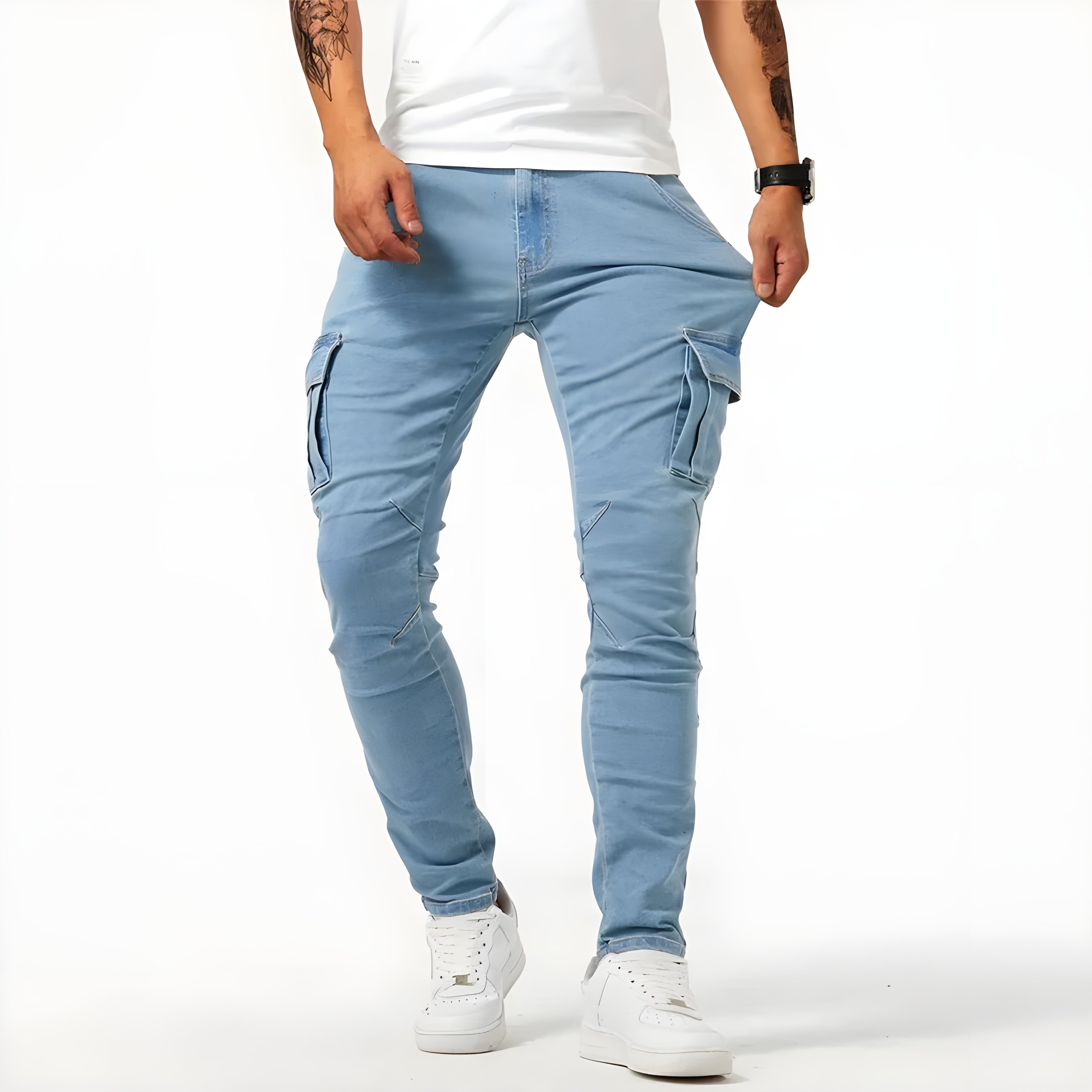 Roy Stretch Denim Cargo Pants