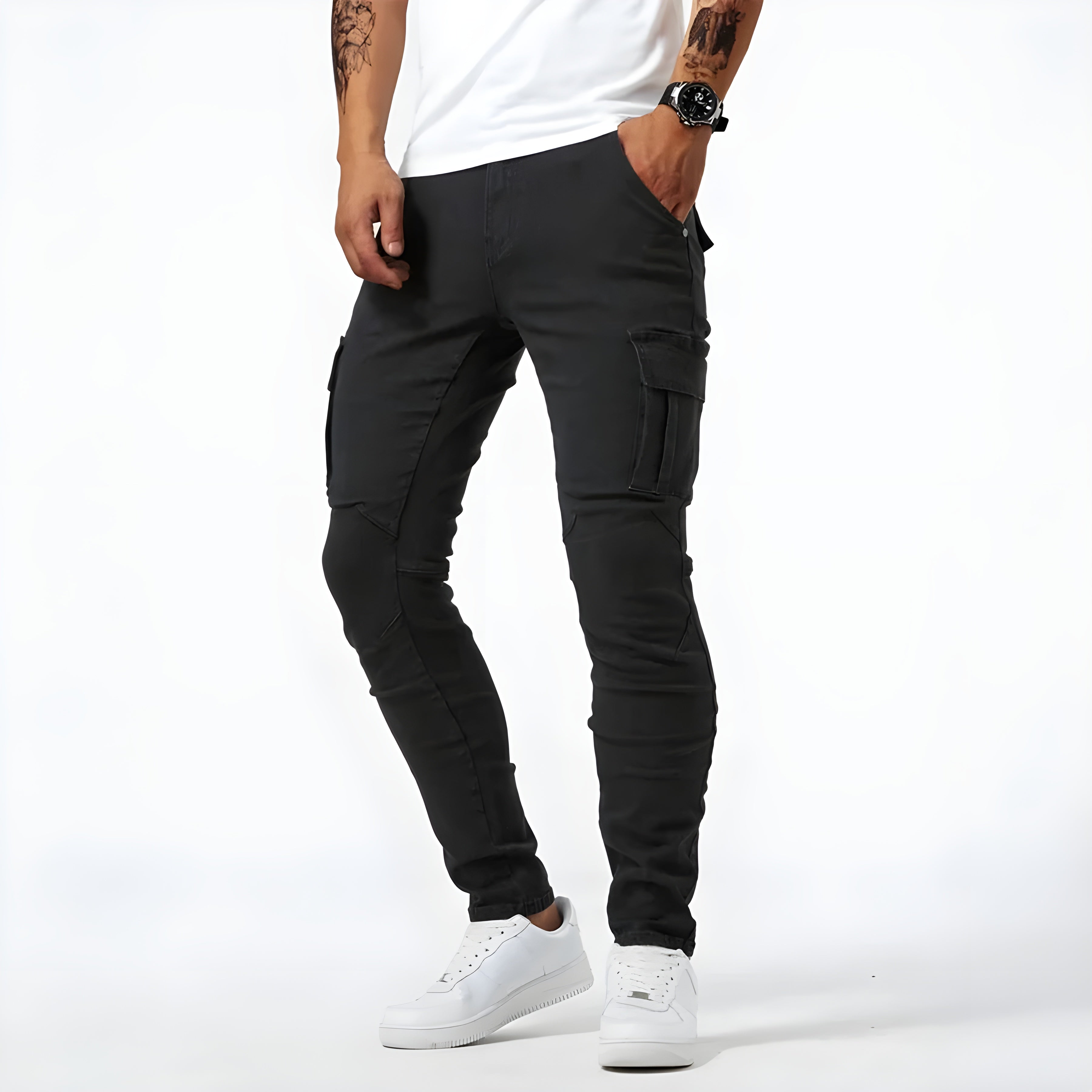 Roy Stretch Denim Cargo Pants