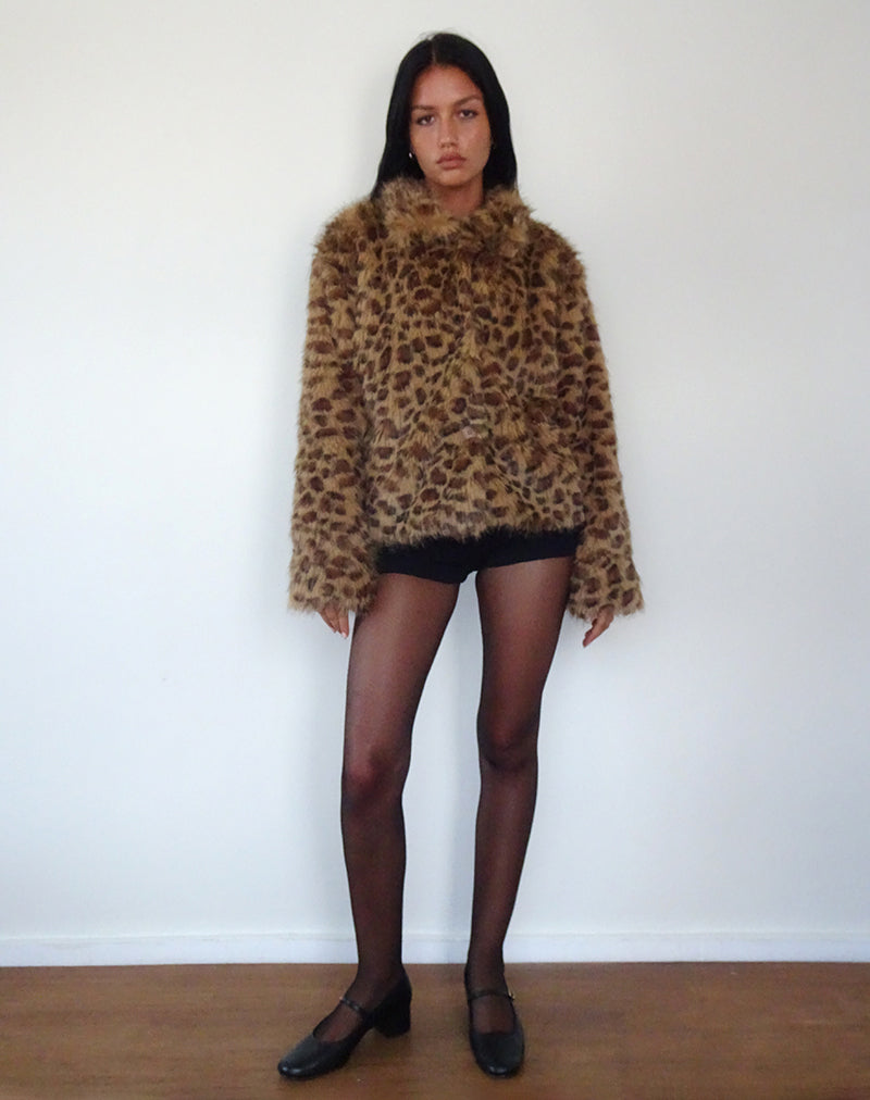 Lucia Faux Fur Leopard Coat