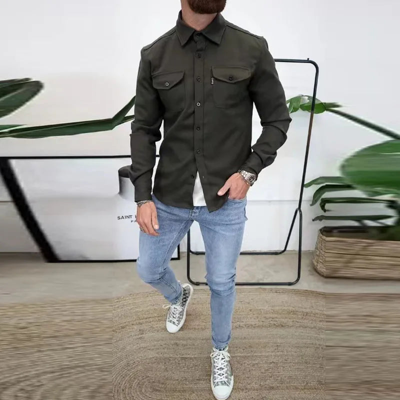 Logan Buttoned Lapel Cargo Shirt