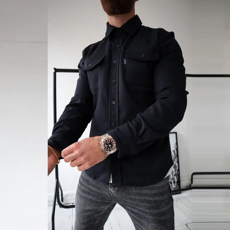 Logan Buttoned Lapel Cargo Shirt