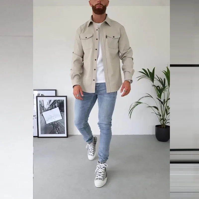 Logan Buttoned Lapel Cargo Shirt