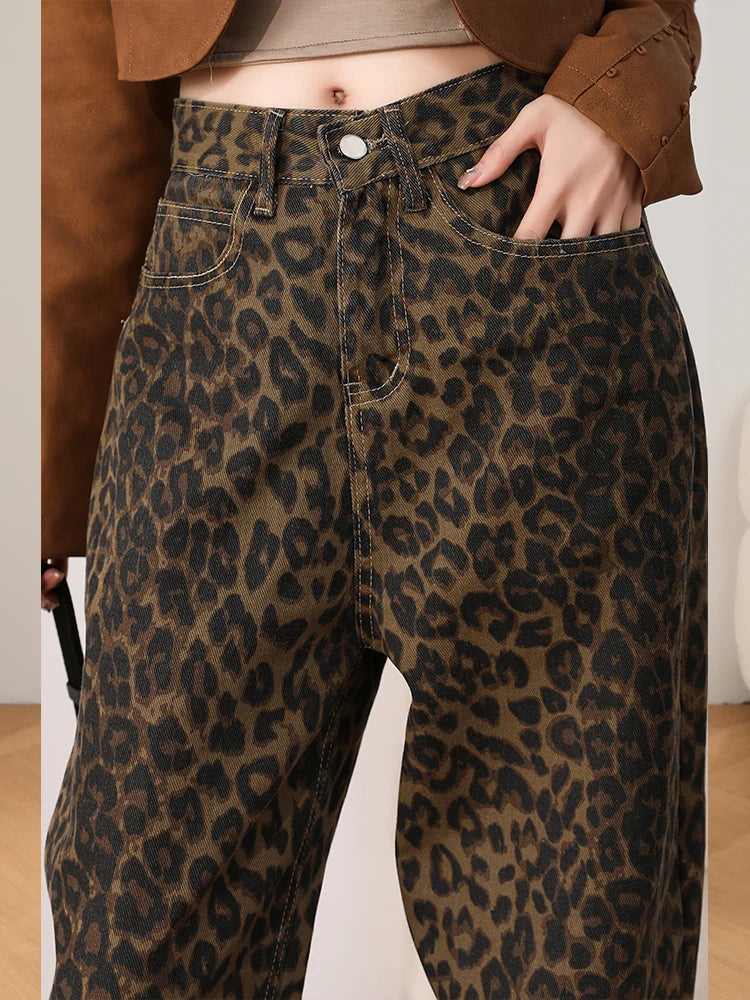 Valeria High Waisted Leopard Print Jeans