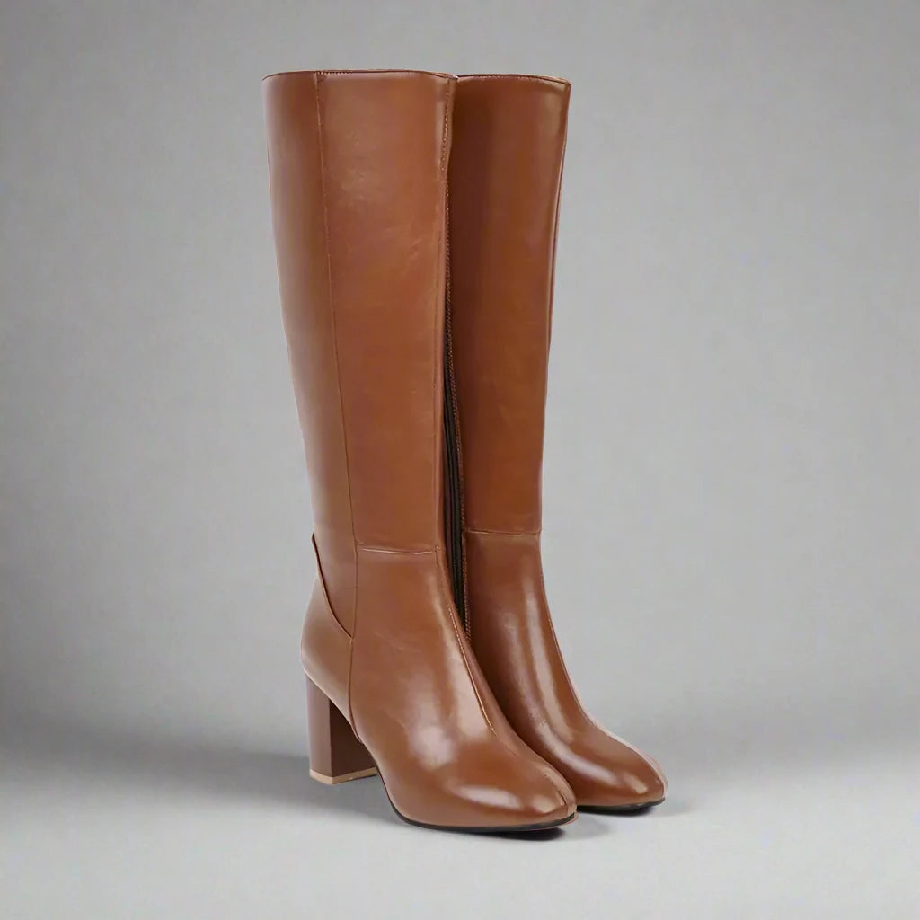 Isabel Knee High Faux Leather Boots