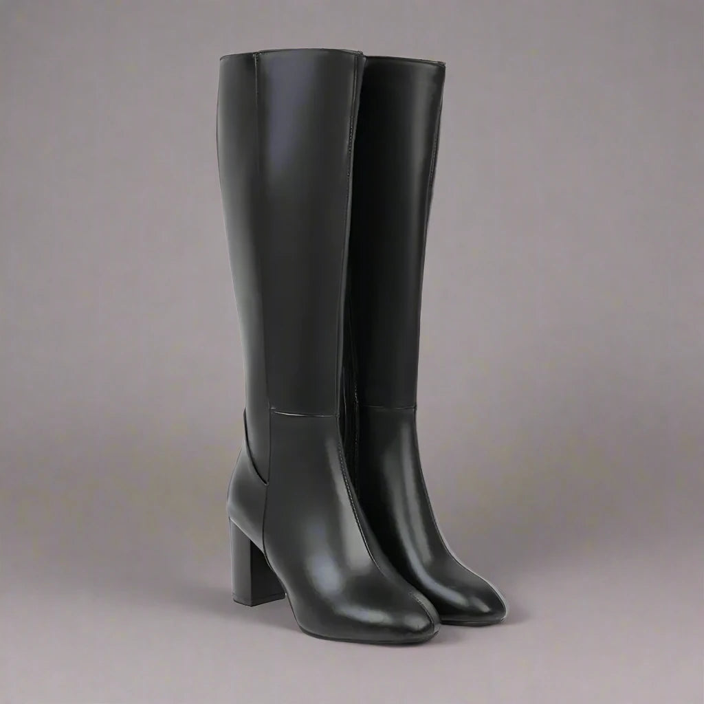 Isabel Knee High Faux Leather Boots