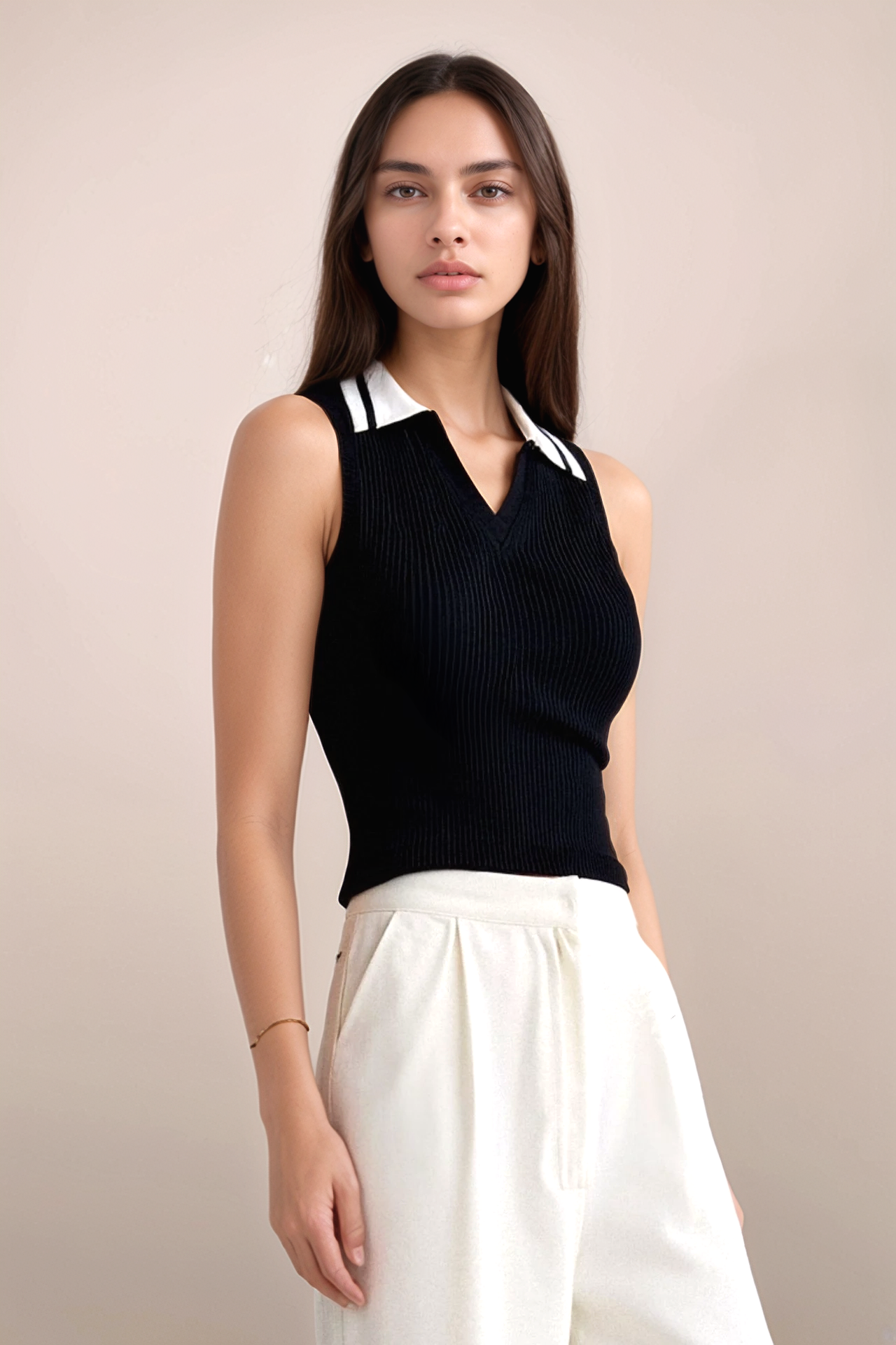 Eddison Collared Knit Sweater Vest