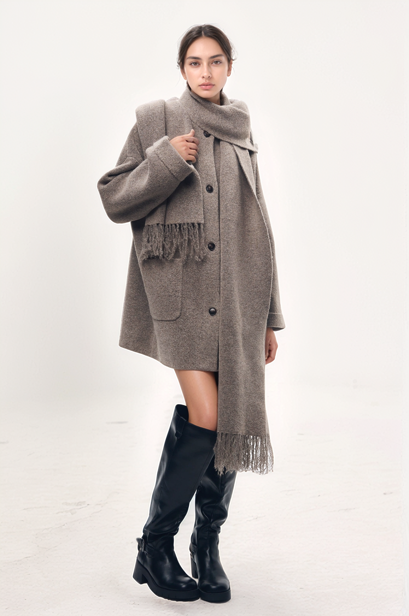 Bella Knit Coat With Scarf