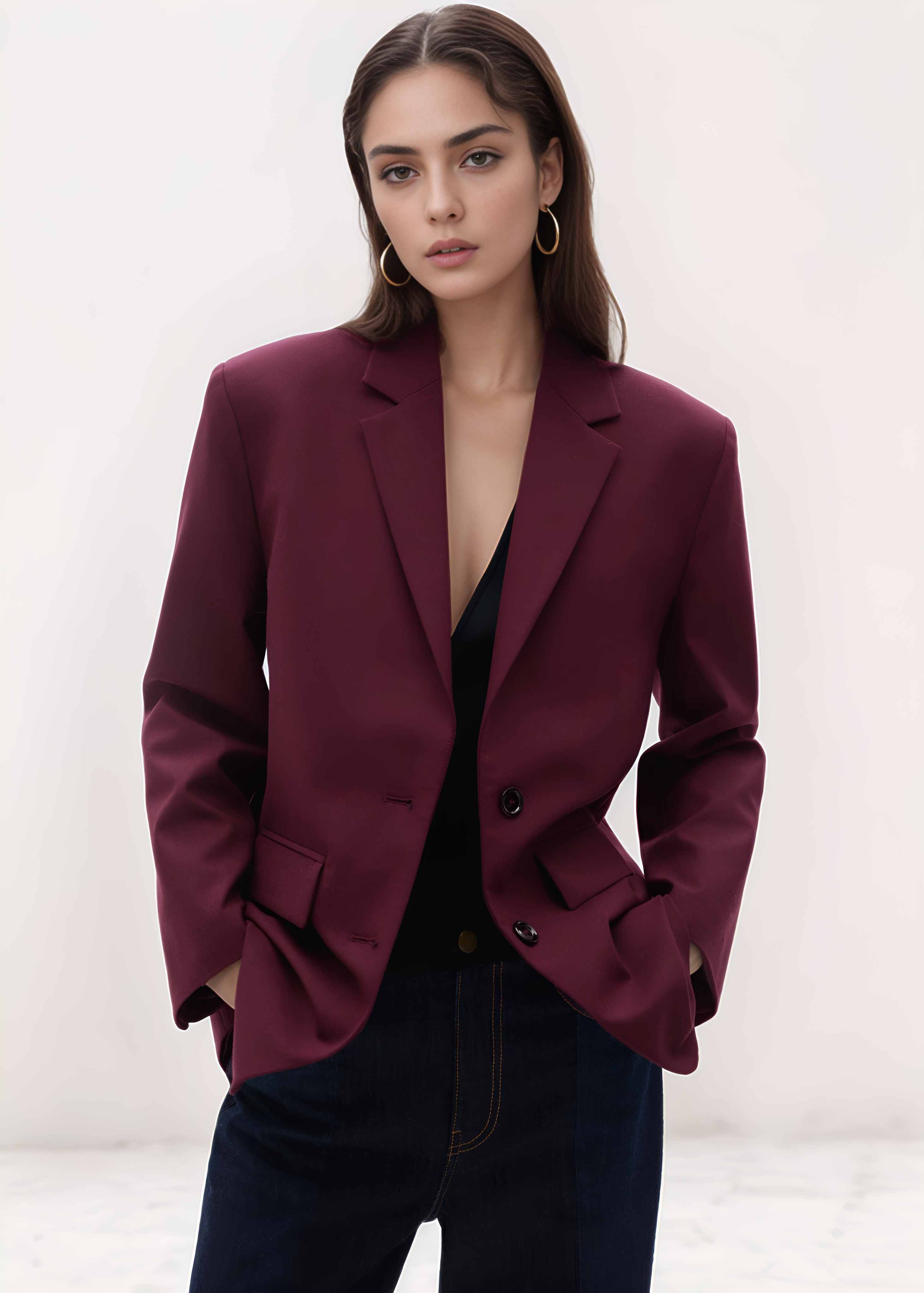 Lindsey Burgundy Blazer