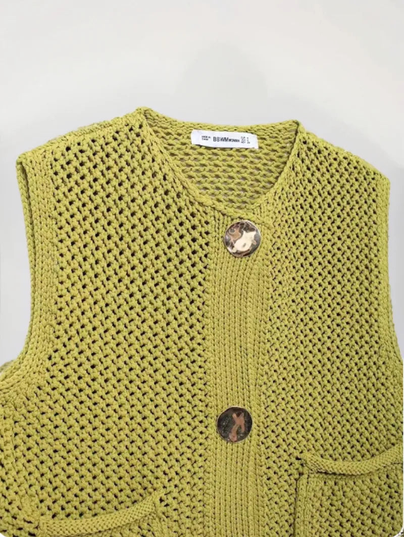 Harper Cropped Knitted Vest