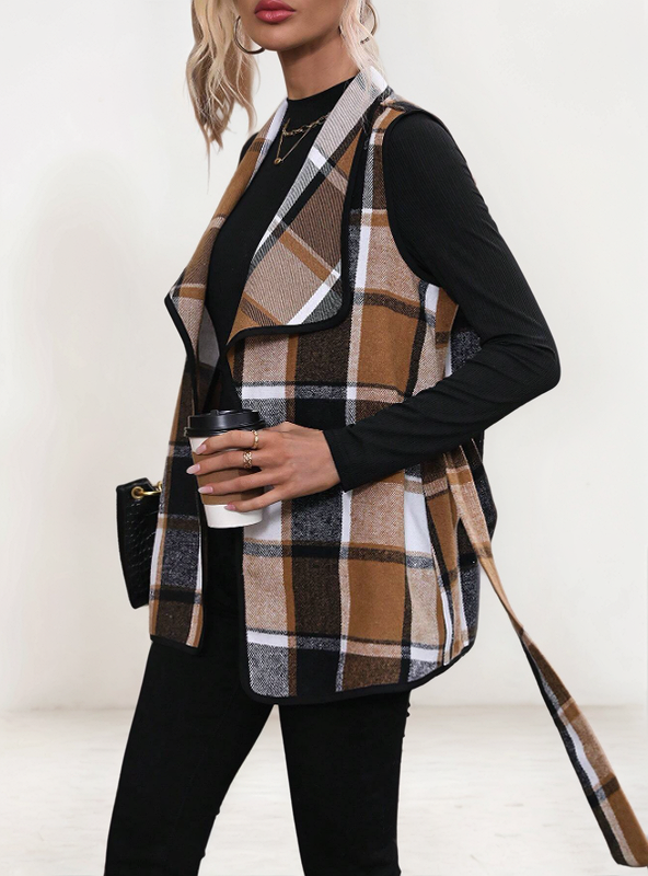 Aspen Plaid Belted Vest & Top