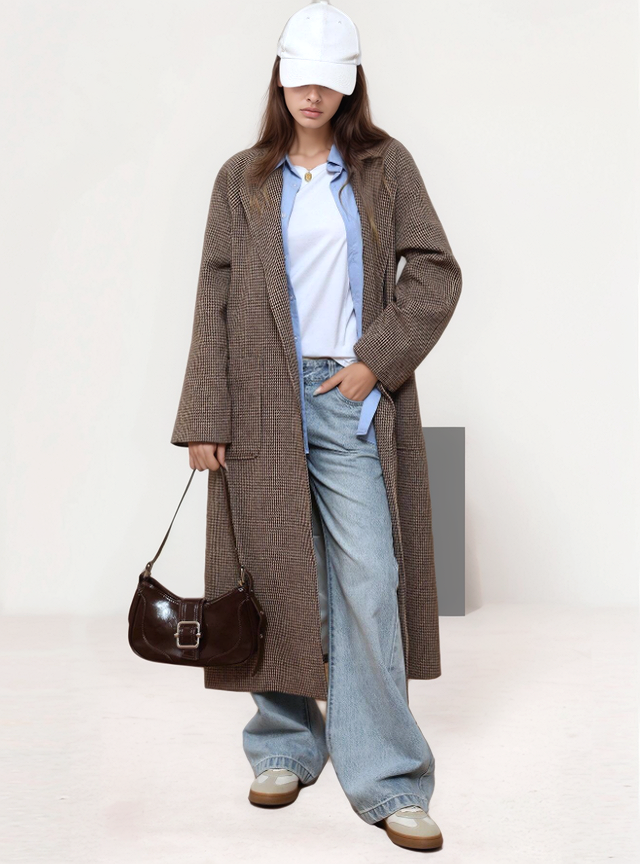 Alexis Plaid long coat