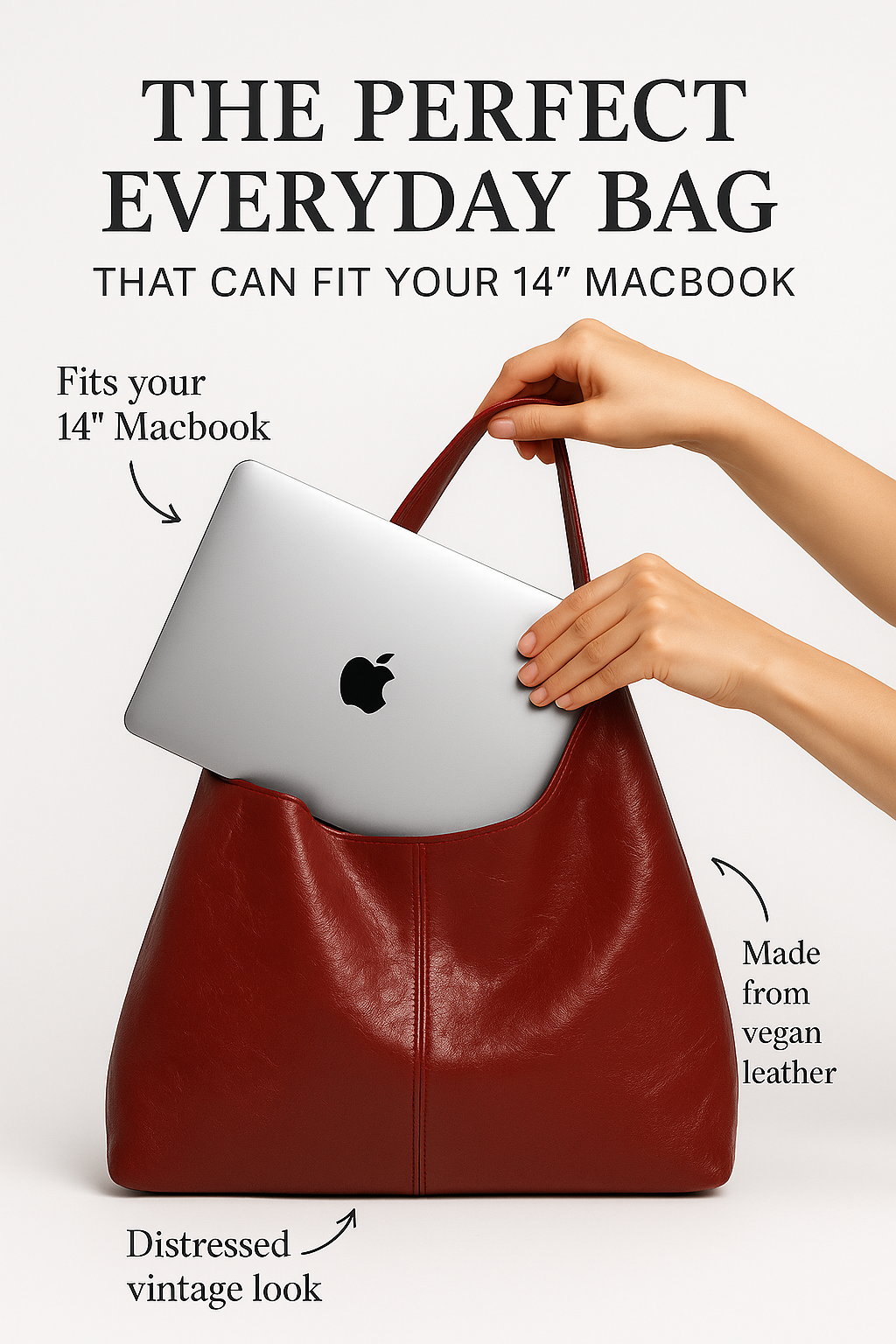 Elena Distressed Leather Tote