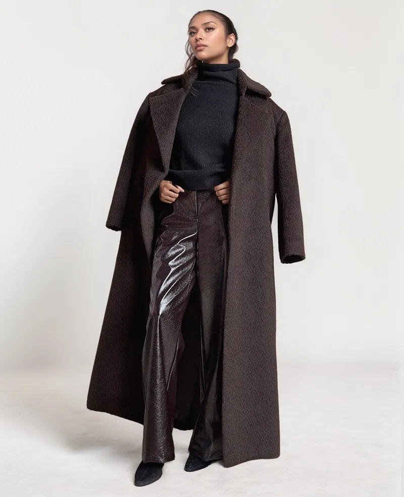 Sawyer Wool Blend Belted Trench Coat