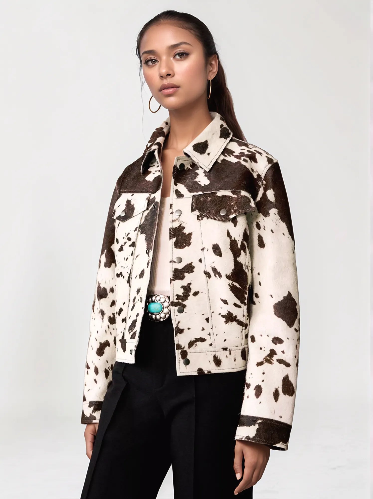 Capri Cow Print-Jacket