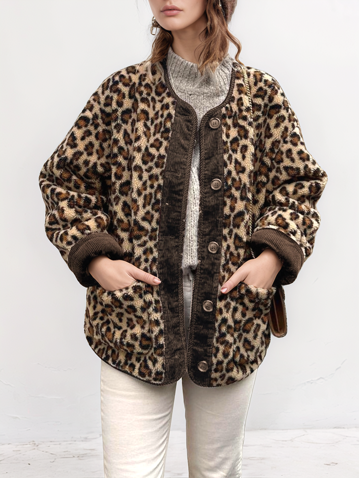 Grace Leopard Printed Winter Coat