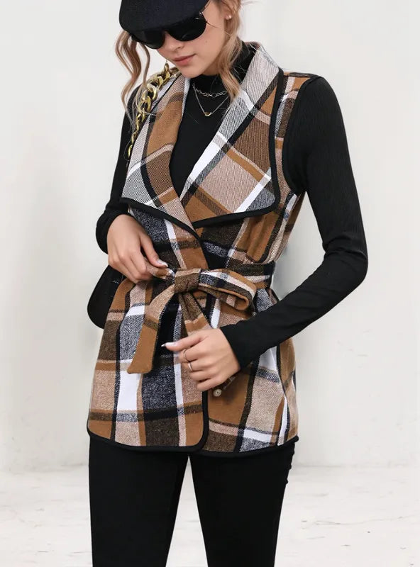 Aspen Plaid Belted Vest & Top